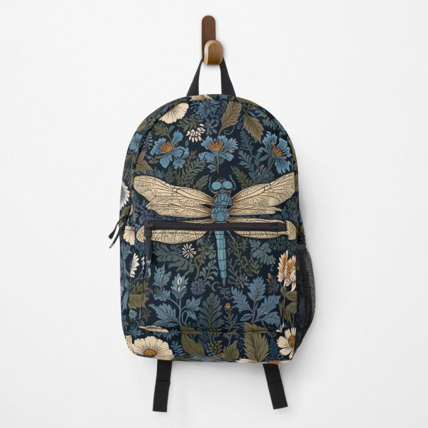 Item preview, Vintage blue white floral dragonfly pattern design designed and sold by hollycooper.
