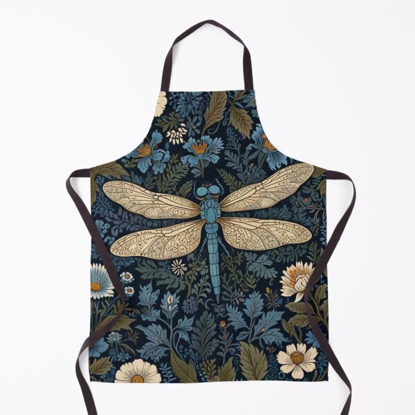 Item preview, Vintage blue white floral dragonfly pattern design designed and sold by hollycooper.