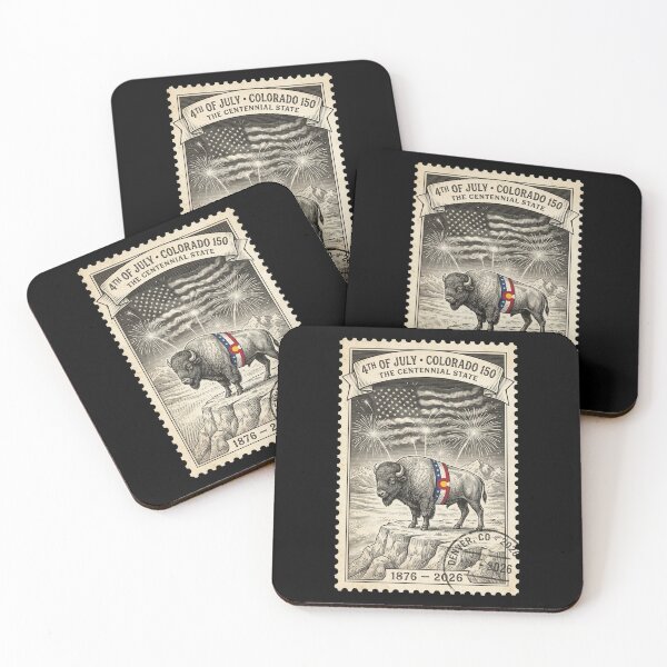 Item preview, Colorado Bison 150th Anniversary - Patriotic Buffalo Stamp designed and sold by G350.