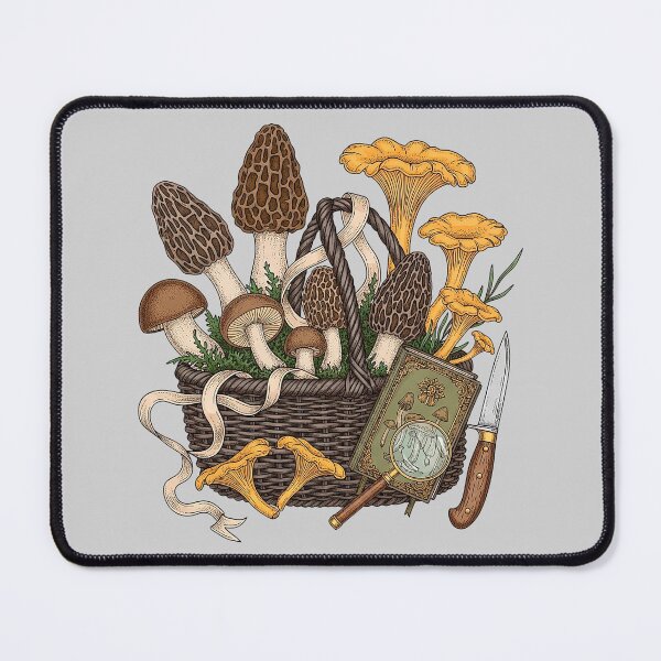 Item preview, Vintage Botanical Mushroom Foraging Basket designed and sold by SholoStudio.