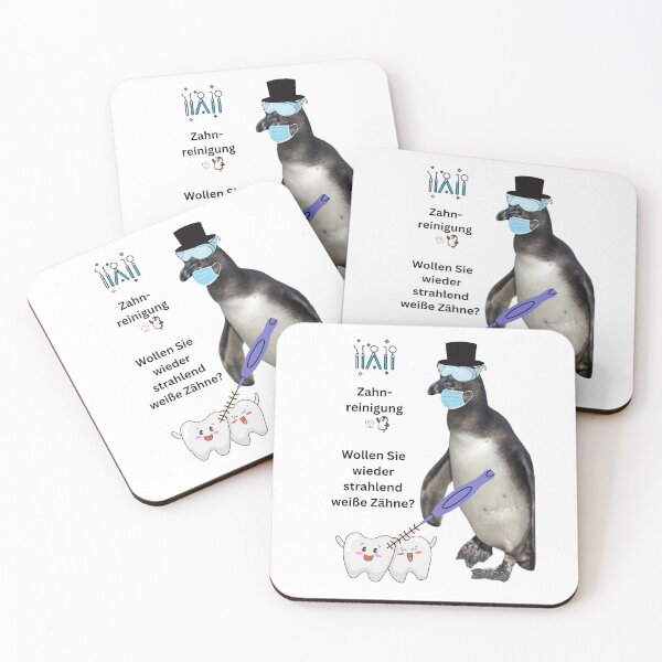 Item preview, Penguin at the dentist – Funny teeth cleaning design for dental practice & practice team designed and sold by Katja LebenFreude.