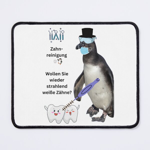 Item preview, Penguin at the dentist – Funny teeth cleaning design for dental practice & practice team designed and sold by Katja LebenFreude.