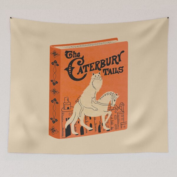 Item preview, The Caterbury Tails | Bookish Cat Pun, Classic Literature Pun With Cats, Bookish Gifts, Chaucer The Canterbury Tales designed and sold by Carrie Cantwell Art.