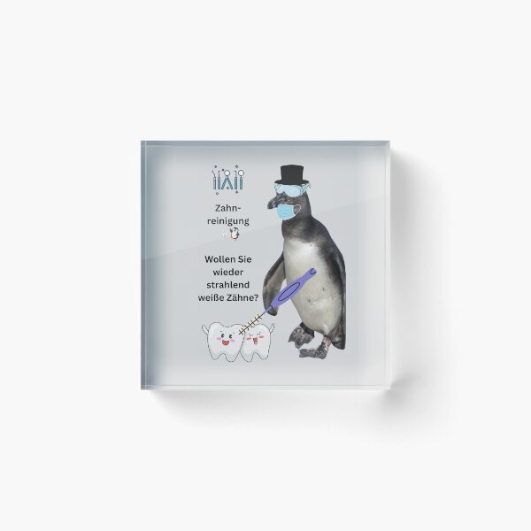 Item preview, Penguin at the dentist – Funny teeth cleaning design for dental practice & practice team designed and sold by Katja LebenFreude.