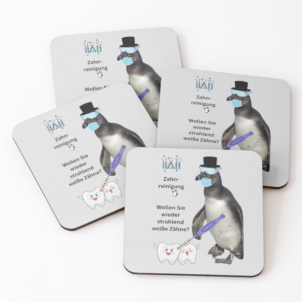 Item preview, Penguin at the dentist – Funny teeth cleaning design for dental practice & practice team designed and sold by Katja LebenFreude.