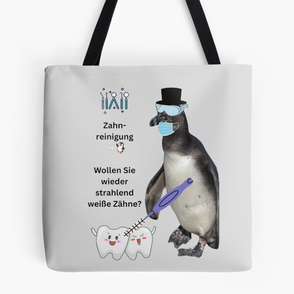 Item preview, Penguin at the dentist – Funny teeth cleaning design for dental practice & practice team designed and sold by Katja LebenFreude.