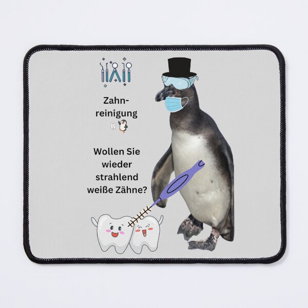 Item preview, Penguin at the dentist – Funny teeth cleaning design for dental practice & practice team designed and sold by Katja LebenFreude.