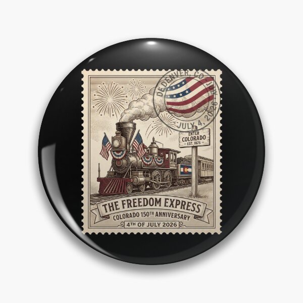 Item preview, Freedom Express Colorado 150 - Vintage Patriotic Train Stamp designed and sold by G350.