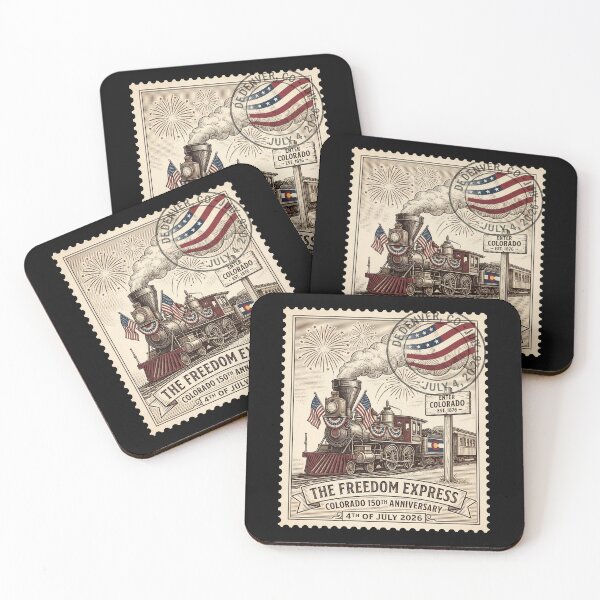 Item preview, Freedom Express Colorado 150 - Vintage Patriotic Train Stamp designed and sold by G350.
