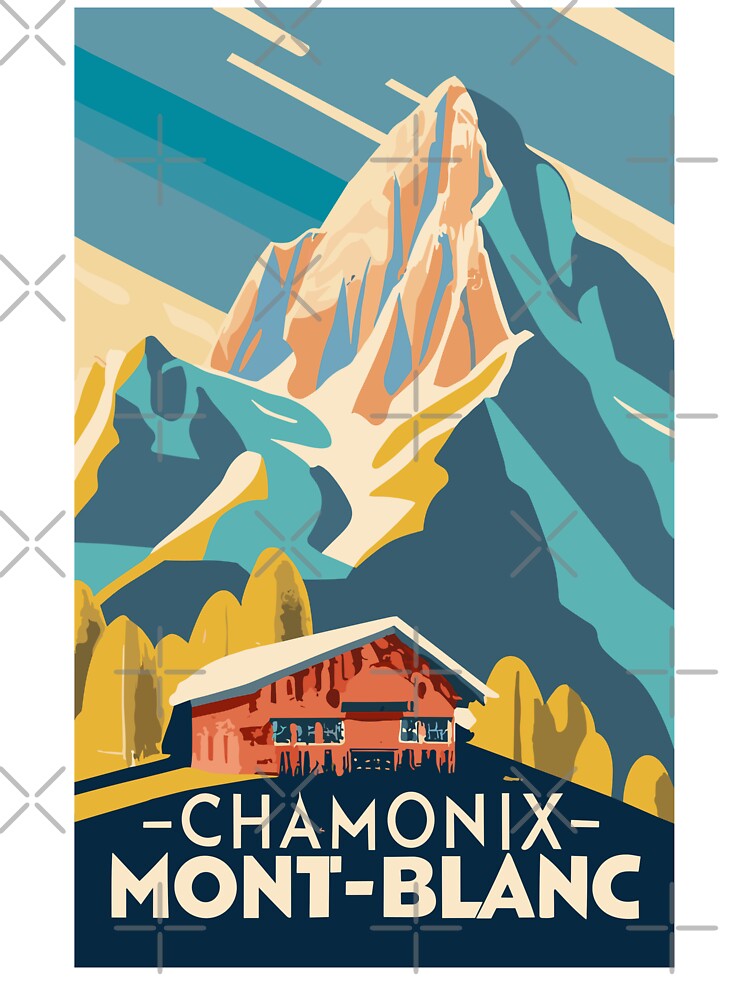 A Vintage Travel Art of Chamonix-Mont-Blanc - France 