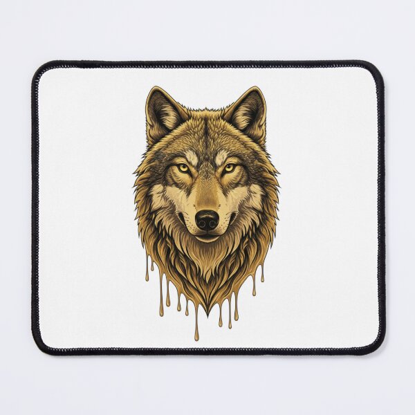 Item preview, Liquid Gold Wolf: Molten Alpha Luxury Tee designed and sold by Blue Bird Designs.