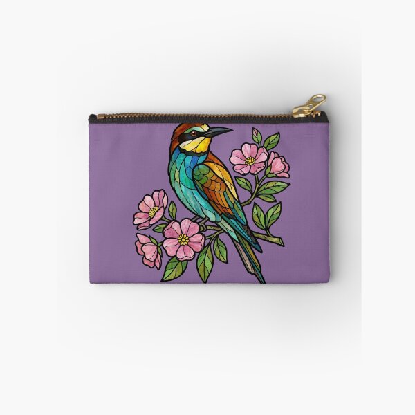 Item preview, Stained Glass European Bee Eater with Blossoms designed and sold by BirdsnStuff.