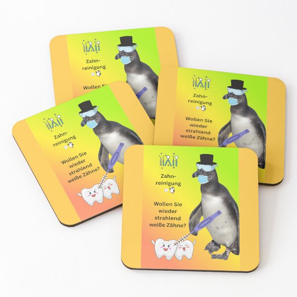 Item preview, Penguin at the dentist – Funny teeth cleaning design for dental practice & practice team designed and sold by Katja LebenFreude.