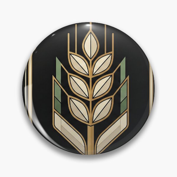 Item preview, Art Deco Wheat Stalk Emblem | Architectural Botanical Geometric Linework designed and sold by SavinMercantile.