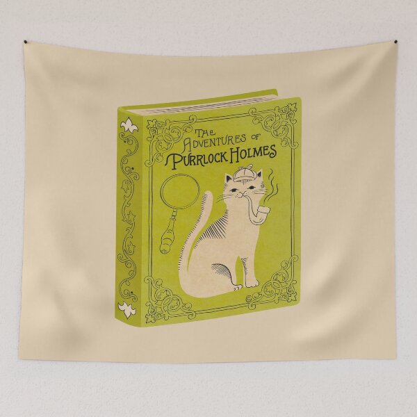Item preview, The Adventures of Purrlock Holmes | Bookish Cat Pun, Classic Literature Pun With Cats, Bookish Gifts, Sherlock Holmes, sir arthur conan doyle designed and sold by Carrie Cantwell Art.