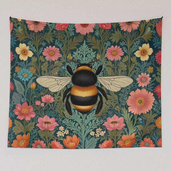 Item preview, Elegant art nouveau Queen Bee elegant vintage floral garden designed and sold by hollycooper.