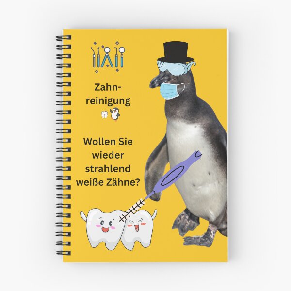 Item preview, Penguin at the dentist – Funny teeth cleaning design for dental practice & practice team designed and sold by Katja LebenFreude.