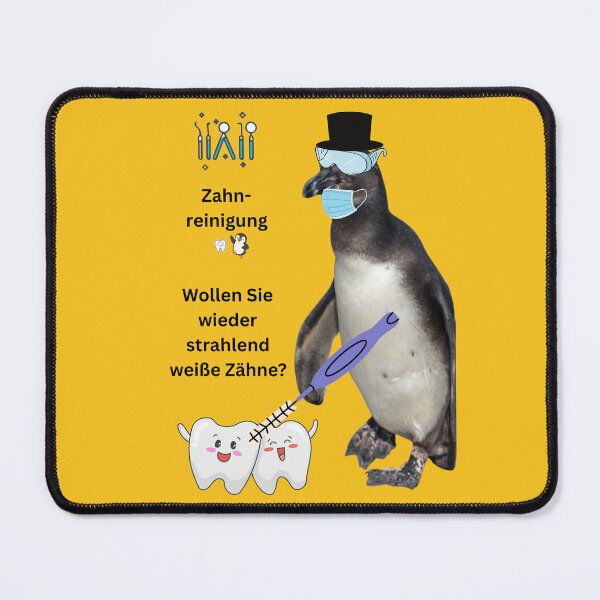 Item preview, Penguin at the dentist – Funny teeth cleaning design for dental practice & practice team designed and sold by Katja LebenFreude.