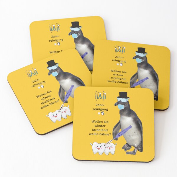 Item preview, Penguin at the dentist – Funny teeth cleaning design for dental practice & practice team designed and sold by Katja LebenFreude.