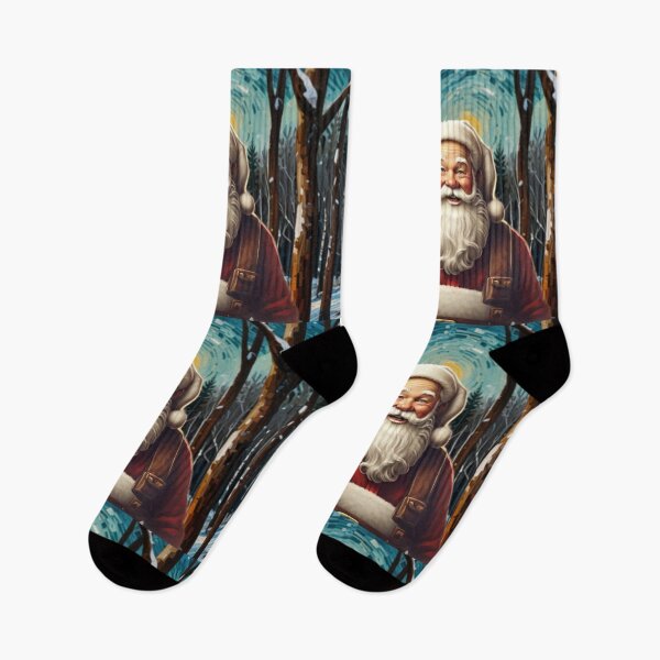 Aperçu de l'œuvre Rétro Joyeux Saint Nicolas Père Noël Pôle Nord créée et vendue par hollycooper.