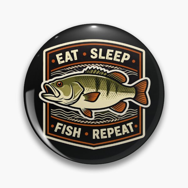 Item preview, Retro Eat sleep fish repeat fun fish design designed and sold by hollycooper.