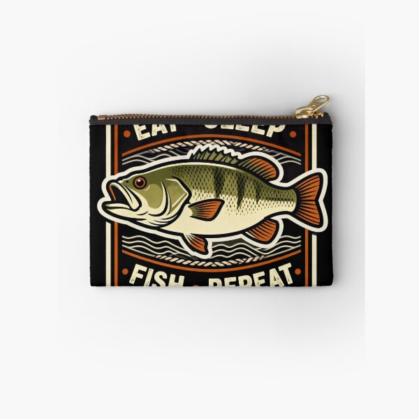 Item preview, Retro Eat sleep fish repeat fun fish design designed and sold by hollycooper.