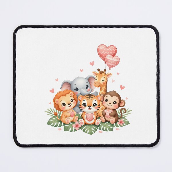 Item preview, Cute Jungle Animal Friends with Hearts designed and sold by debbiedoodarday.