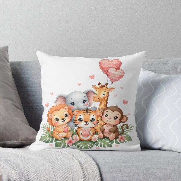 Item preview, Cute Jungle Animal Friends with Hearts designed and sold by debbiedoodarday.