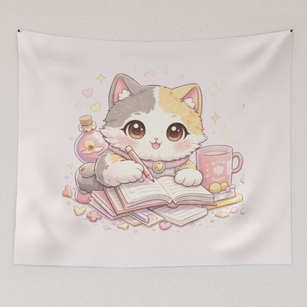 Item preview, Mochi Cozy Cat – Cute Coffee Study Break Aesthetic Design designed and sold by Mochi Studio.