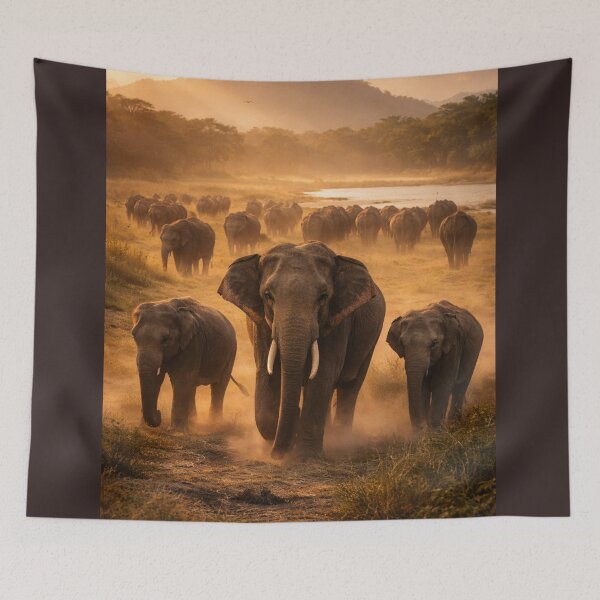 Item preview, Minneriya Elephant Gathering – Giants of Sri Lanka designed and sold by Ceylon Luxe Collections.