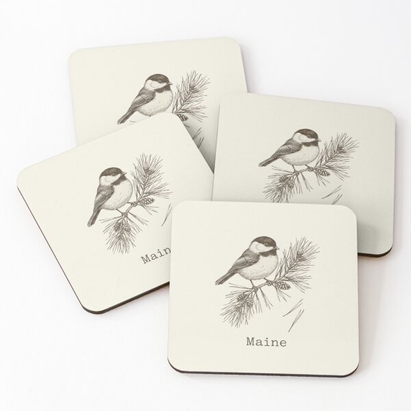 Item preview,  Vintage Maine Chickadee & White Pine Nature Sketch - Heritage Edition designed and sold by Rhythm Thru Art .