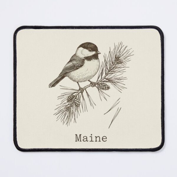 Item preview,  Vintage Maine Chickadee & White Pine Nature Sketch - Heritage Edition designed and sold by Rhythm Thru Art .