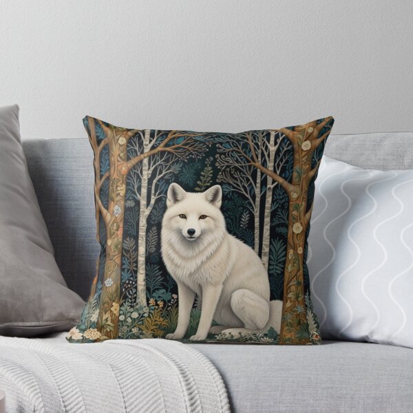 Artikelvorschau, Retro-Weißfuchs, Retro-Weißwolf, botanische Blumen, Wald entworfen und verkauft von hollycooper.