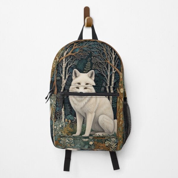 Item preview, Retro white fox retro white wolf botanical floral woodland designed and sold by hollycooper.