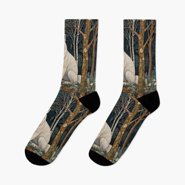 Item preview, Retro white fox retro white wolf botanical floral woodland  designed and sold by hollycooper.