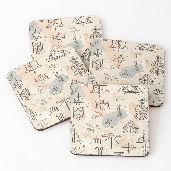 Item preview, Minimal Sigil Line Pattern in Soft Pastel Neutrals designed and sold by mari0n980.