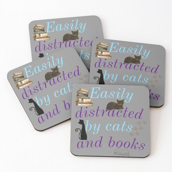 Item preview, Easily Distracted by Cats And Books Gift Idea For Cat Lovers  designed and sold by Versik-.
