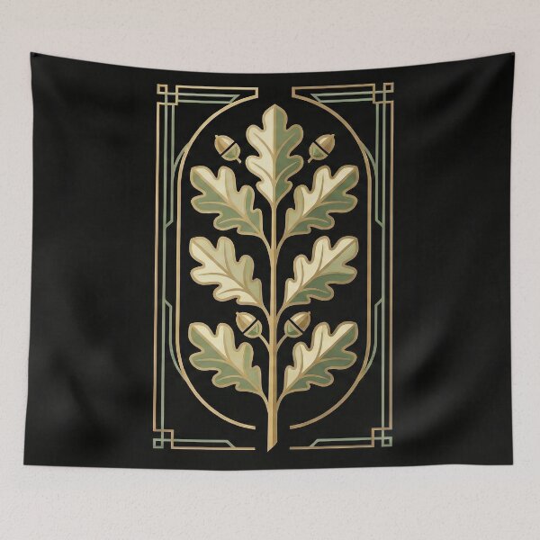 Item preview, Oak Leaf Branch – Architectural Botanical Emblem designed and sold by SavinMercantile.