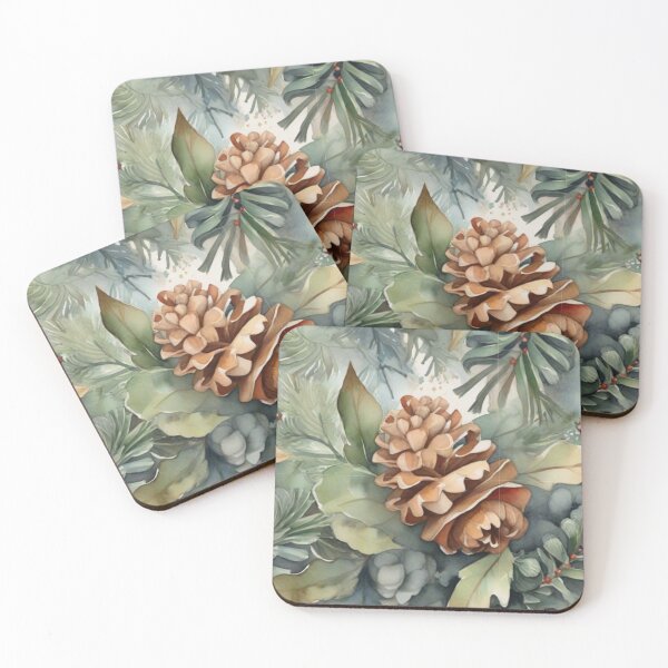 Item preview, Watercolor pine cones and evergreen designed and sold by hollycooper.