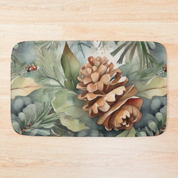 Item preview, Watercolor pine cones and evergreen designed and sold by hollycooper.
