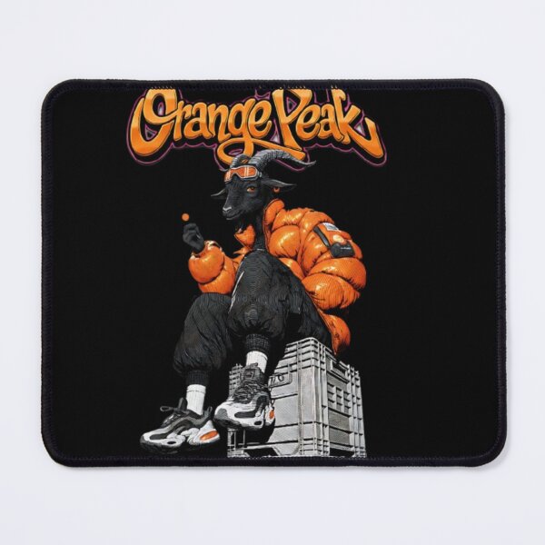 Item preview, Urban Goat Mascot in Orange Puffer Jacket designed and sold by Goat.Shop-28.