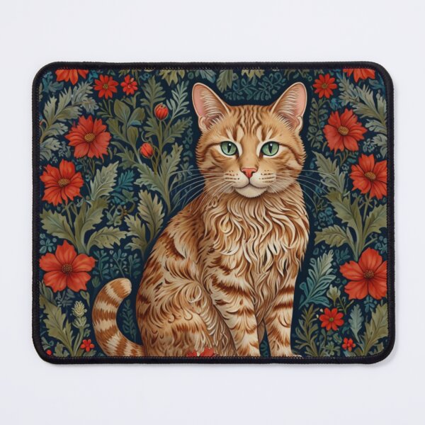 Item preview, Cute vintage Kitten in red floral garden designed and sold by hollycooper.