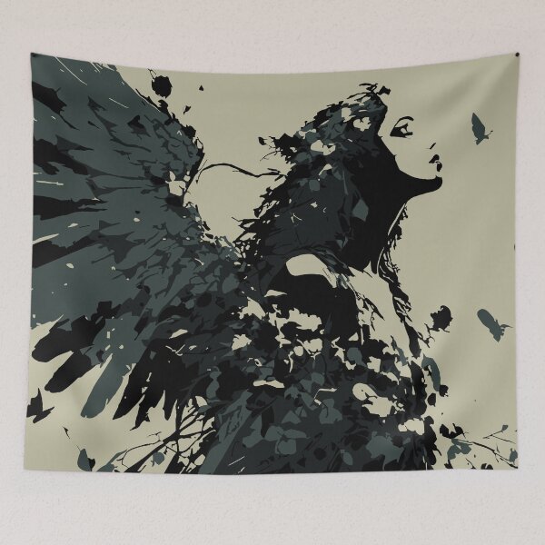 Item preview, Psykhe’s Chrysalis (Dark Angel) - Figurative Biophilic Vector Art designed and sold by Danford Biophilic.