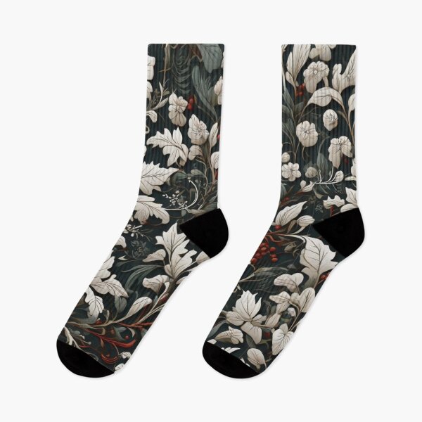 Item preview, Vintage black red white botanical boho victorian pattern designed and sold by hollycooper.