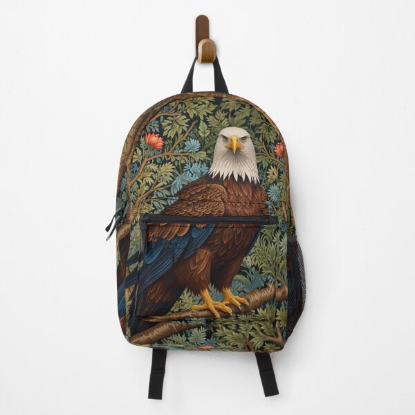 Item preview, Retro Bald Eagle art nouveau woodland landscape designed and sold by hollycooper.