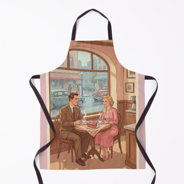Item preview, Retro Romance: 1950s couple & Coffee Valentine's Illustration designed and sold by 1950s ⭐⭐⭐⭐⭐.