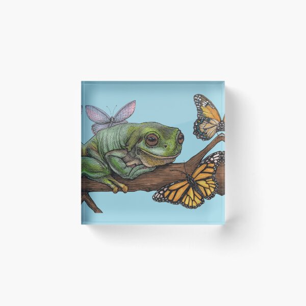 Item preview, Friendly Frog on a Branch with Butterflies designed and sold by GDiEDesigns.