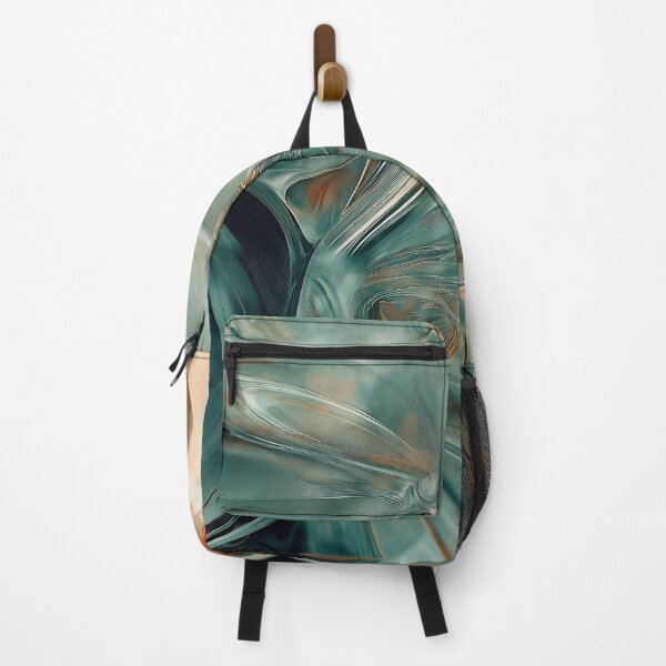Item preview, Aqua Fusion - Teal and Copper Liquid Abstract designed and sold by Caspereickeart.