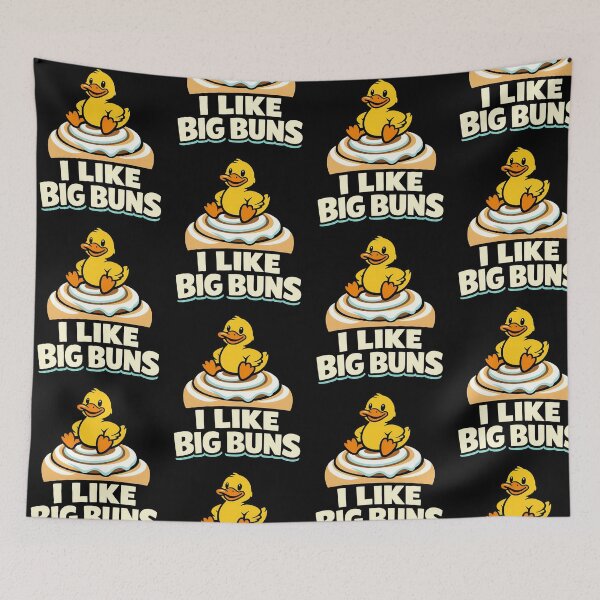 Item preview, I Like Big Buns Funny Duck Cinnamon Roll Pun Design designed and sold by TeeTimeTreasure.