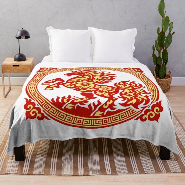 Item preview, Chinese Fire Horse Circular Medallion Zodiac Art designed and sold by Vendeloc.